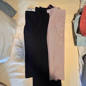 Banana Republic Black and Pink Patterned Women's Pants